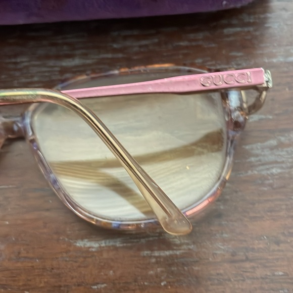 Gucci vintage GG2289 BT6 oversized rounded full rim pink tortoise gold metallic - Picture 4 of 16